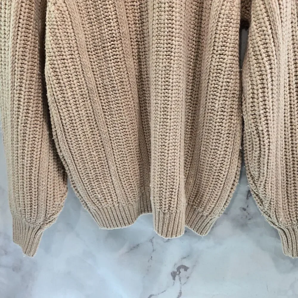 Basin + Range Sweater Womens Small Pink Wool Cable Knit Oversized Backcountry - Picture 7 of 10